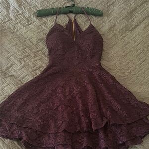 Windsor Burgundy Lace Halter Dress